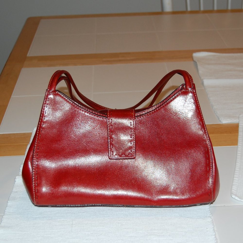 Fossil Red Leather Shoulder Bag
